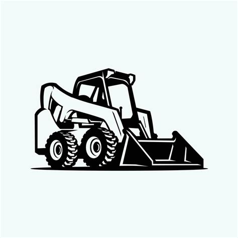 skid steer silhouette vector